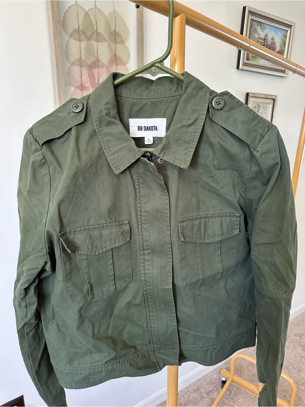 BB Dakota Women's Olive Green Utility Jacket - Size L